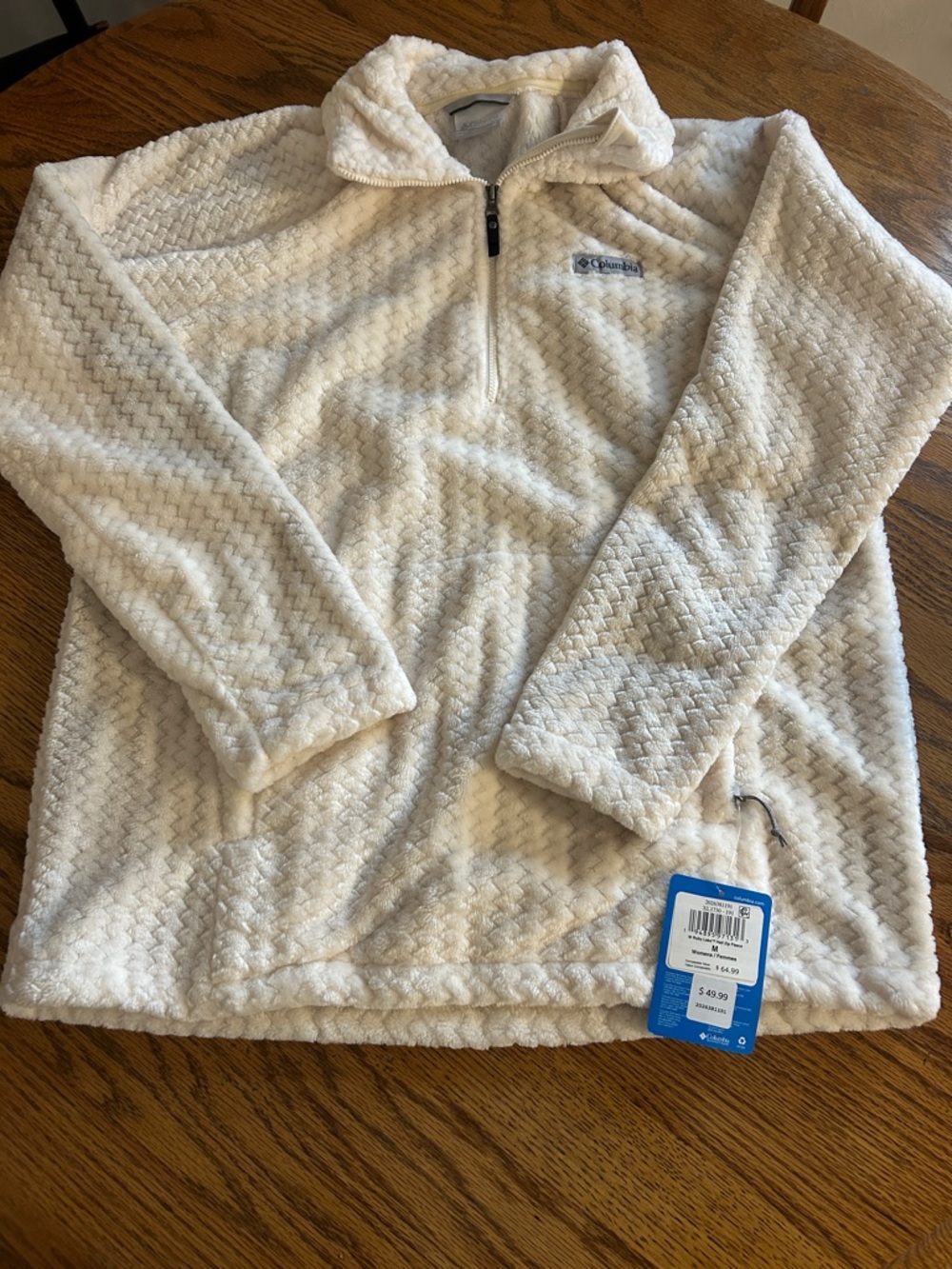 Columbia Women's Cream Textured Sherpa Half-Zip Pullover NEW WITH TAGS